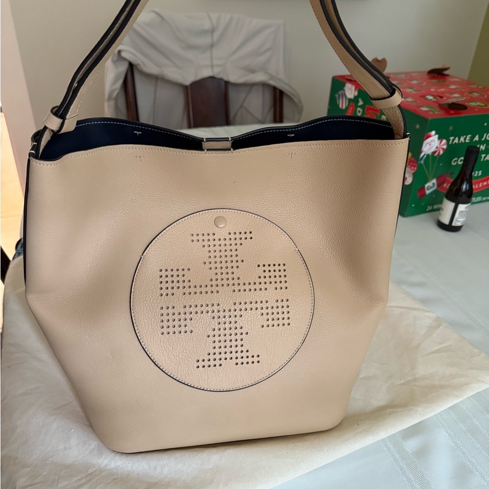 Tory Burch Cream Leather Tote